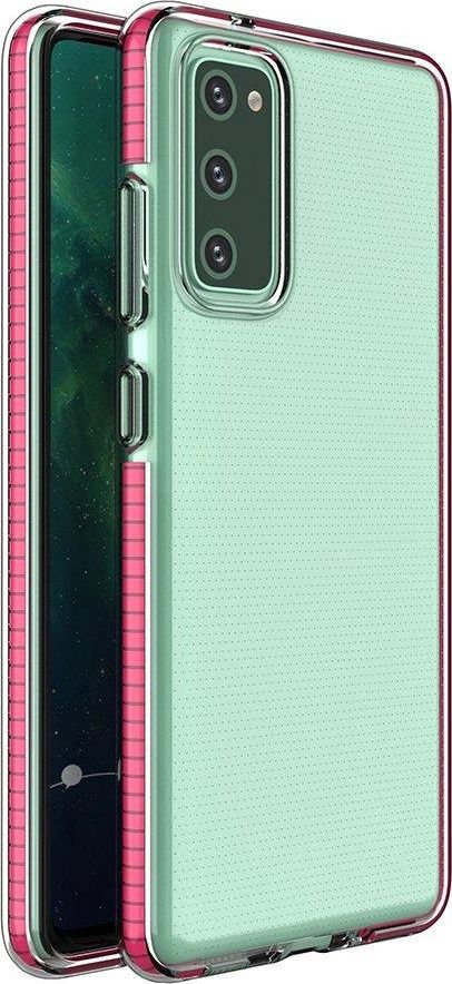 Hurtel Spring Case pokrowiec żelowe etui z kolorową ramką do Samsung Galaxy S21+ 5G S21 Plus 5G różowy
