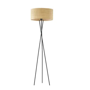 Rattanowa Lampa Stojąca Na Trzech Nogach Paryż Boho/Czarny - Lampy stojące - miniaturka - grafika 1