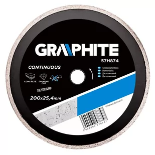 Graphite Tarcza diamentowa 200x25,4mm pełna 57H874 - Materiały ścierne - miniaturka - grafika 2