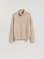 Moda i Uroda OUTLET - Reserved - Wełniany sweter z golfem - beżowy - miniaturka - grafika 1