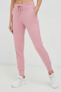Spodnie damskie - 4F spodnie dresowe damskie kolor różowy gładkie - grafika 1