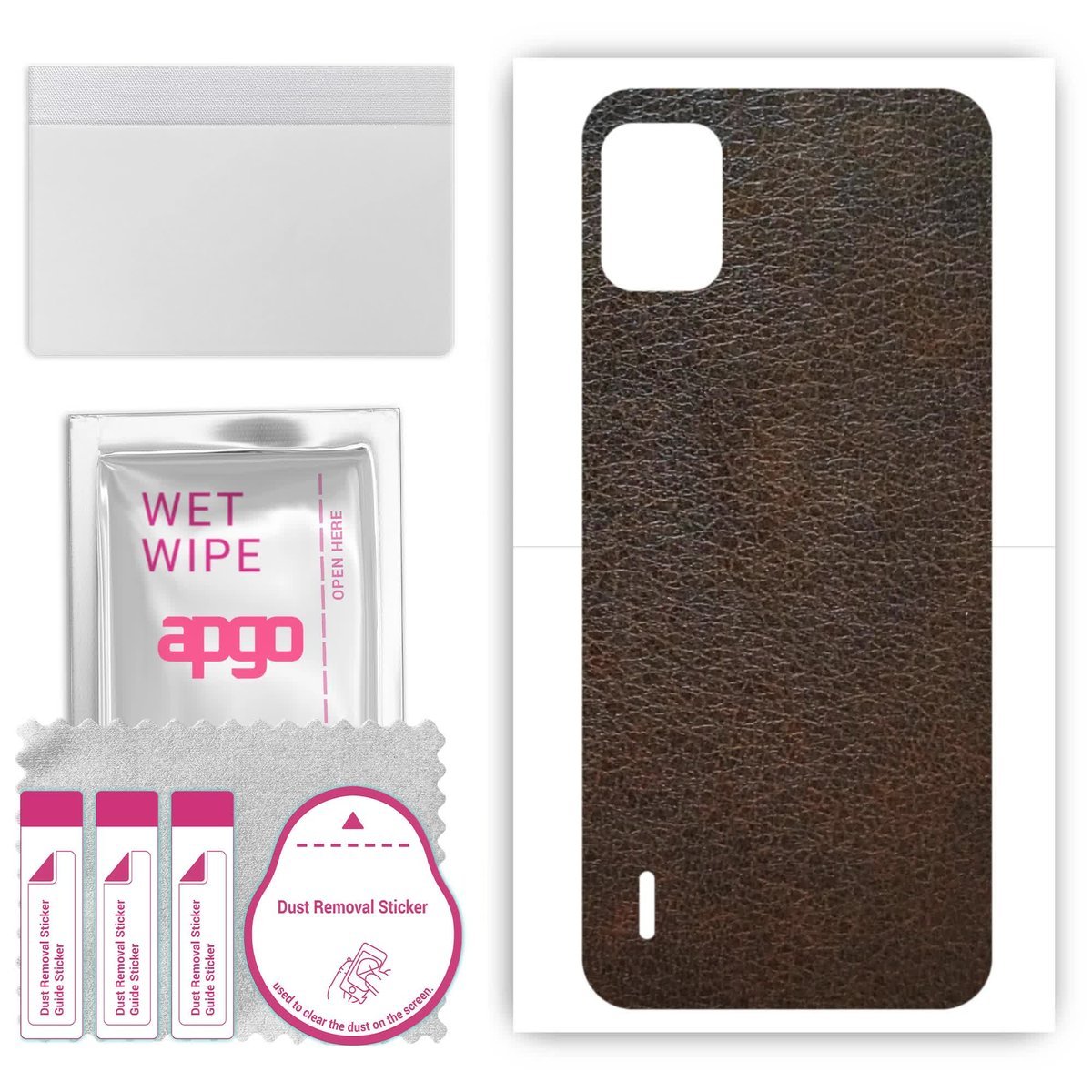 Folia naklejka skórka strukturalna na TYŁ do Nokia C12 Pro - Skóra Brązowa - apgo SKINS