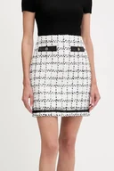 Spódnice - Karl Lagerfeld spódnica z domieszką wełny kolor biały mini ołówkowa A3W12019 - miniaturka - grafika 1