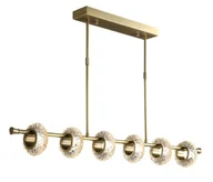 Lampy sufitowe - Crystal Rings H6- lampa wisząca kryształowa LED 97cm złoty - miniaturka - grafika 1