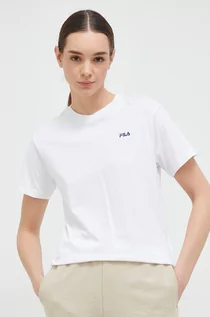 Koszulki sportowe damskie - Fila t-shirt bawełniany 2-pack kolor biały - grafika 1