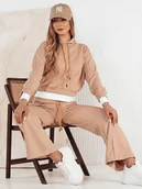 Dresy damskie - Komplet dresowy damski SANELIS beżowy Dstreet AY0987-M - miniaturka - grafika 1