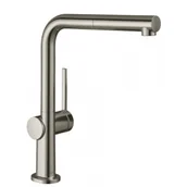 Baterie kuchenne - HANSGROHE 72860800 Talis M54 Bateria kuchenna 270, LowPressure do bezciśnieniowych podgrzewaczy wody, wyciągana wylewka, 1jet, stal szlachetna Finish - miniaturka - grafika 1