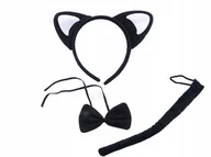 Dodatki do strojów karnawałowych - CZARNY KOT OPASKA KOSTIUM AKCESORIA - miniaturka - grafika 1