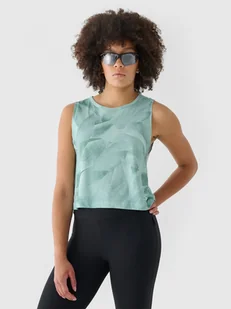 Damski crop top 4F 4FRAW24TSLEF183 - zielony - Koszulki sportowe damskie - miniaturka - grafika 1