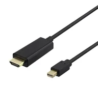 Adaptery i przejściówki - Deltaco 110021 adapter kablowy 3 m Mini DisplayPort HDMI Czarny 110021 - miniaturka - grafika 1