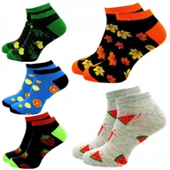 Skarpetki męskie - 5x Skarpety Stopki Kolorowe Męskie Bawełniane Wzory Skarpetki Krótkie 44/46 - miniaturka - grafika 1