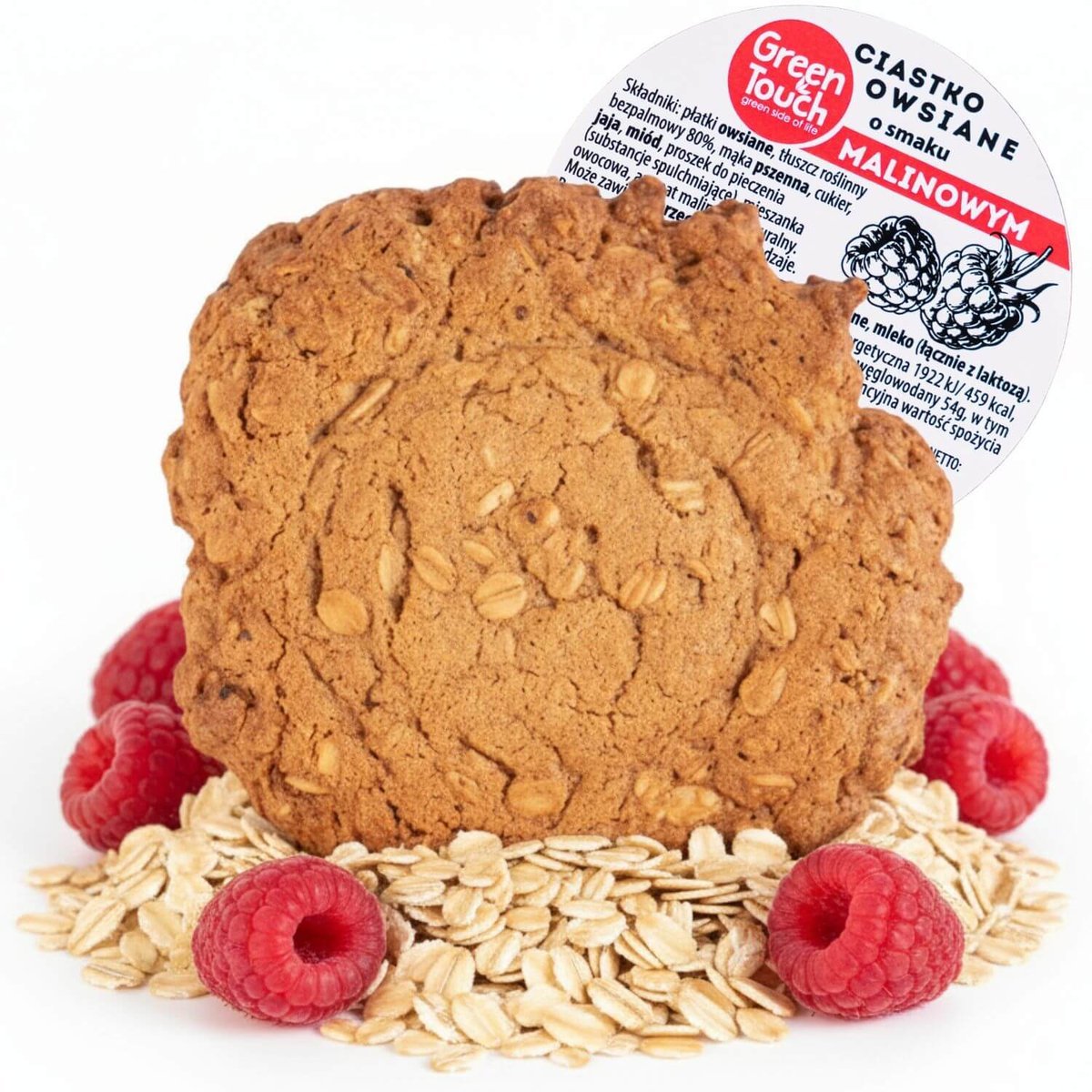 Ciastko owsiane z miodem o smaku malinowym 60 g naturalne rzemieślnicze