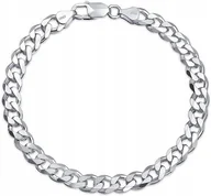 Bransolety męskie - SZEROKA MĘSKA BRANSOLETKA SREBRNA PANCERKA DIAMENTOWANA SREBRO PRÓBA 925 - miniaturka - grafika 1