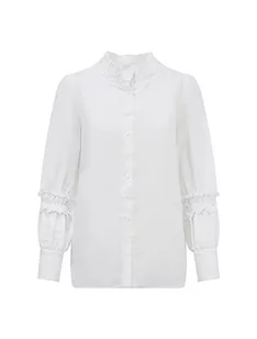 BALOU Damska koszula bawełniana i lniana, biała, UK 10, biały, 36 - Koszule damskie - miniaturka - grafika 1
