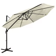 Parasole ogrodowe - vidaXL 4-poziomowy parasol na aluminiowym słupku, piaskowy, 3x3 m 313828 - miniaturka - grafika 1