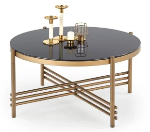 Okrągła Złota Ława W Stylu Glamour E8-D68 - Ławy i stoliki kawowe Okrągła Złota Ława W Stylu Glamour E8-D68 - Ławy i stoliki kawowe - miniaturka - grafika 1