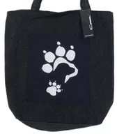 Torby i wózki na zakupy - POJEMNA TORBA NA RAMIĘ DO MIASTA SHOPPERKA CZARNA PSIA ŁAPA - miniaturka - grafika 1