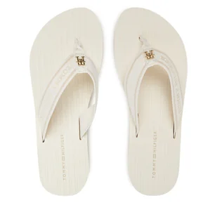 Japonki Tommy Hilfiger Th Stripes Beach Sandal FW0FW08528 Biały - Klapki i japonki damskie - miniaturka - grafika 1