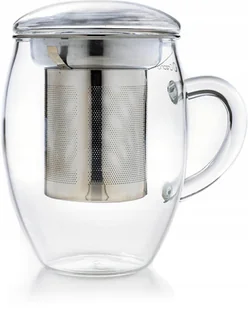 LUX ZAPARZACZ DO HERBATY ZIÓŁ FILIŻANKA ŻAROODPORNA DMUCHANE SZKŁO 400ml CR - Zaparzacze i kawiarki - miniaturka - grafika 1
