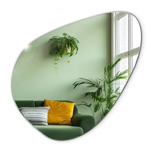 Loftowe Lustro Ścienne o Unikatowej Formie Organicznej do Makijażu 48x48 cm - Lustra - miniaturka - grafika 1