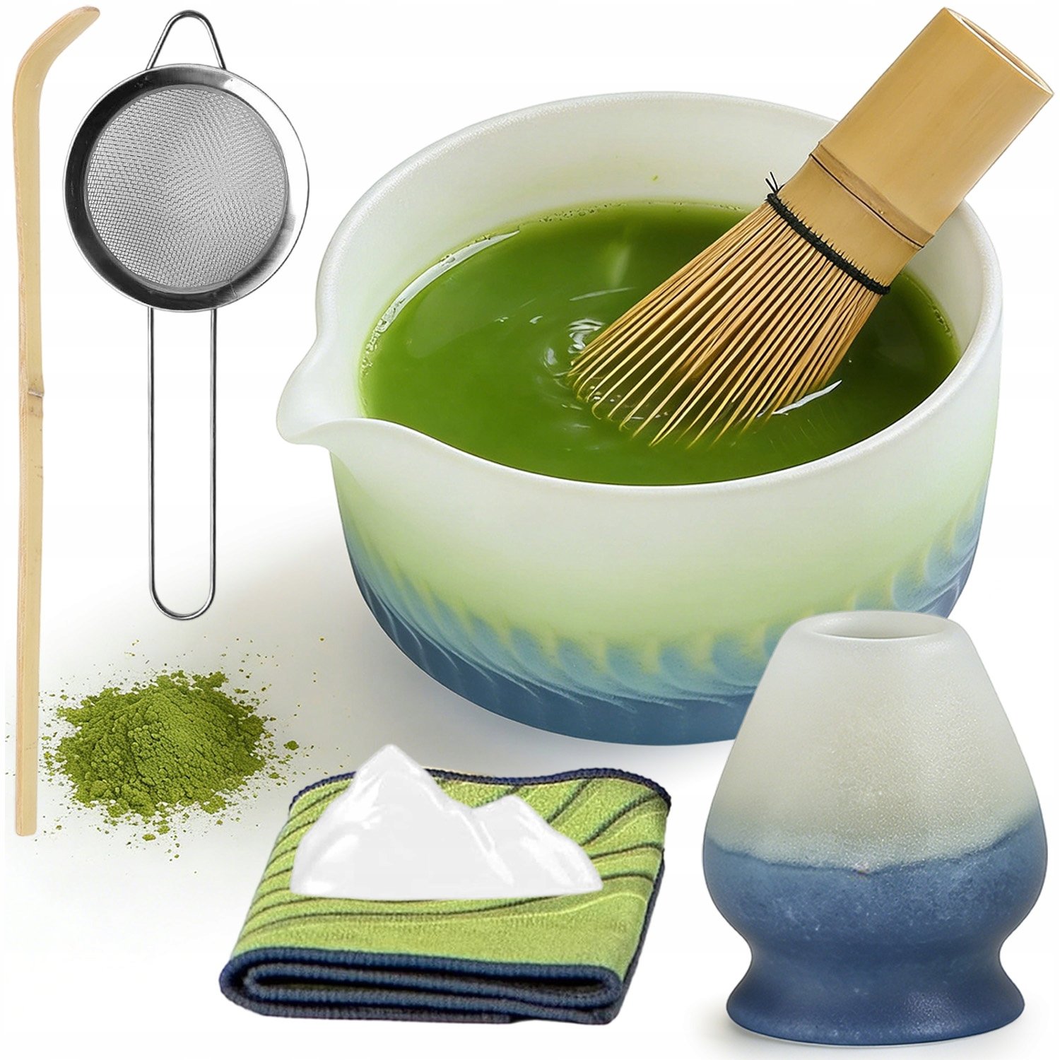 Zestaw Do Herbaty Matcha Zestaw Z Miotełką Chasen Bambusową Bambusa 7 Szt