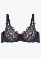 Biustonosze - Granatowo-Różowy Biustonosz z Koronką na Regulowanych Ramiączkach Izabetia - Born2be - miniaturka - grafika 1