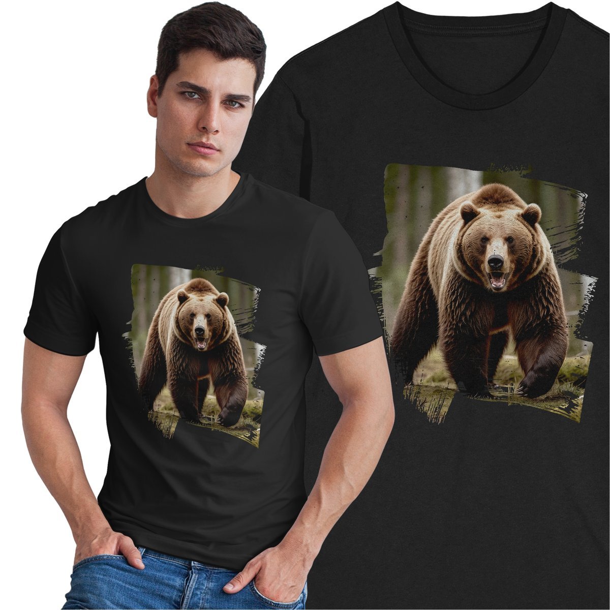 Koszulka Niedźwiedź Miś Zwierzęta Las Misiek Natura Środowisko