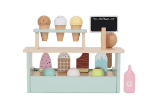 TOOKY TOY Stragan z Lodami Lodziarnia Drewniana - Zabawy w naśladowanie dorosłych - miniaturka - grafika 4