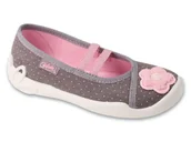 Buty dla dziewczynek - Kapcie dziecięce szare Befado 116X334 baleriny dziewczęce do przedszkola-27 - miniaturka - grafika 1