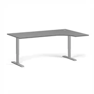 Stoły i stoliki do biura - Stół z regulacją wysokości, 1 silnik, 745 - 1235 mm, narożnik L/P, blat 1800 x 1200 mm, podstawa szara, grafitowy - miniaturka - grafika 1