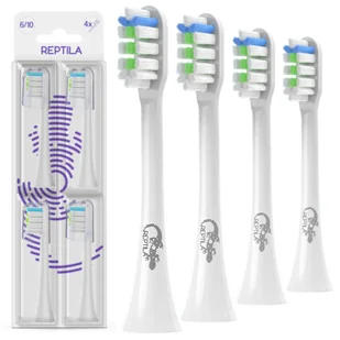 4 Końcówki do szczoteczki SOOCAS X3 X3U X3S X1 X5 V1 BIAŁE UNIWERSALNE TWARDOŚĆ 6/10 - REPTILA - Końcówki do szczoteczek elektrycznych - miniaturka - grafika 1