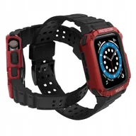 Akcesoria do smartwatchy - Protect Strap Opaska Z Etui Do Apple Watch 7/6/5/4/3/2/SE 41/40/38MM Czarny - miniaturka - grafika 1