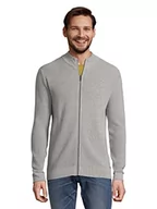 Swetry męskie - TOM TAILOR Męskie Kardigan z zamkiem błyskawicznym 1032015, 12035 - Grey Heather Melange, L - miniaturka - grafika 1