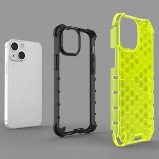 Honeycomb etui pancerny pokrowiec z żelową ramką iPhone 13 mini czarny - Etui i futerały do telefonów - miniaturka - grafika 6