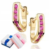 Biżuteria dla dzieci - Srebrne kolczyki dla dziewczynki dla dzieci srebro pozłacane angielskie - miniaturka - grafika 1