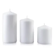 Świece - Świeca CLASSIC CANDLES walec duży 8 x h18 cm biała - miniaturka - grafika 1