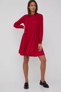 Sukienki - Benetton United Colors of United Colors of sukienka kolor czerwony mini rozkloszowana - grafika 1