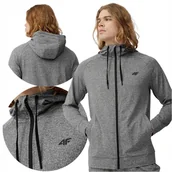Bluzy męskie - BLUZA MĘSKA TRENINGOWA 4F ROZPINANA Z KAPTUREM R. M - miniaturka - grafika 1
