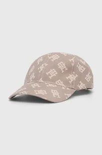 Tommy Hilfiger czapka z daszkiem bawełniana kolor beżowy wzorzysta - Czapki damskie - miniaturka - grafika 1