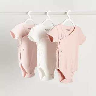 Body dla niemowląt - Reserved - Body z kopertowym zapięciem 3 pack - Różowy - grafika 1