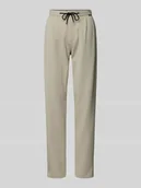 Spodnie męskie - Spodnie o kroju tapered fit z zakładkami w pasie - miniaturka - grafika 1