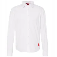 Koszule męskie - Biała Koszula Męska Elegancka Ładna Czerwone Logo HUGO BOSS bawełniana Biała Koszula Męska Elegancka Ładna Czerwone Logo HUGO BOSS bawełniana r.L - miniaturka - grafika 1