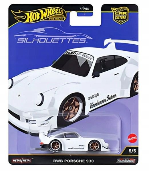 Samochód Hot Wheels Premium Car Culture Silhouettes RWB Porsche 930 biały