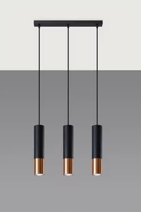 Sollux Lighting Lampa wisząca LOOPEZ 3L czarny/miedź - Lampy sufitowe - miniaturka - grafika 1