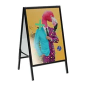 Systemy ekspozycyjne i znaki informacyjne - Potykacz reklamowy A2 OWZ dwustronny w ramie aluminiowej czarnej - miniaturka - grafika 1