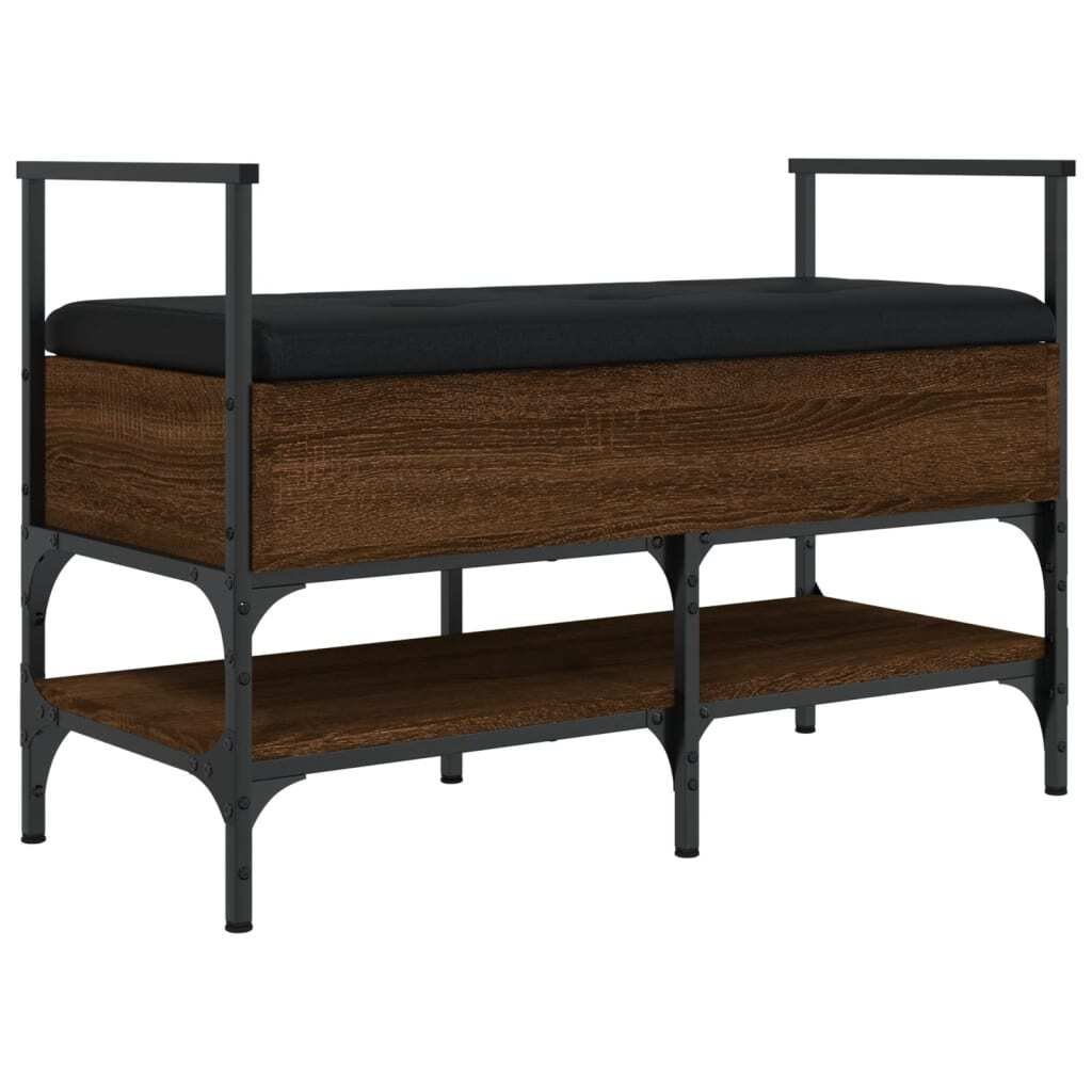 vidaXL Ławka na buty w kolorze brązowego dębu 85,5x42x57,5 cm Materiał drewnopochodny