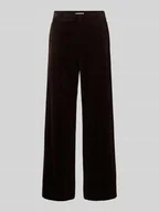 Spodnie damskie - Spodnie sztruksowe o kroju straight fit z czystej bawełny - miniaturka - grafika 1