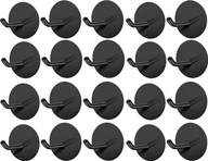 Ręczniki - zestaw 20 wieszaków na ręczniki [okrągłych] bez wiercenia do łazienki, toalety i kuchni - wielofunkcyjne haczyki [samoprzylepne] - montaż na ścianie haczyki samoprzylepne ze stali nierdzewnej haczyki na szlafroki samoprzylepne haczyki na płaszcze [czarne] - miniaturka - grafika 1