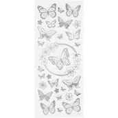 Pasmanteria - Naklejki metaliczne, Srebrne Motyle - miniaturka - grafika 1