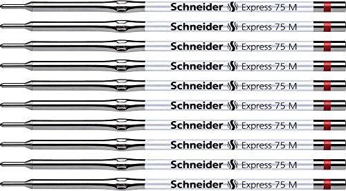 Schneider 7512 wkład do długopisu 75 (grubość kreski M) 10 sztuk, czerwony